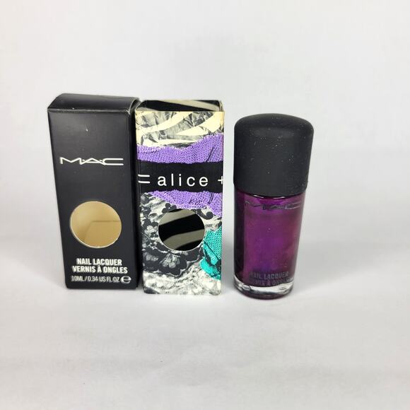 MAC Alice + Olivia Nail Lacquer "So Rich So Pretty" Purple Shimmer NEW - Picture 2 of 10